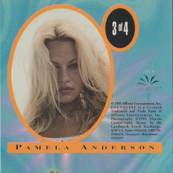 1997 Bench Warmer '97  Pamela Anderson Chromium Chrom Insert Chase Card #3 of 4 - Picture 3 of 4